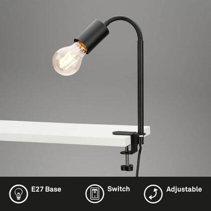 LED lampa s klipom 1xE27/4,2W/230V 2700K čierna