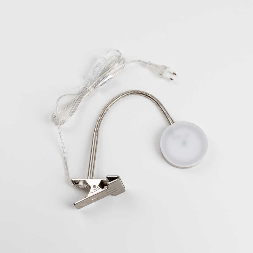 LED lampa s klipom LED/3,2W/230V matný chróm