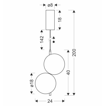LED luster na kábli PLAYA LED/10W/230V čierny