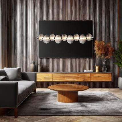 LED luster na lane BOLLA LED/32W/230V lesklý chróm/dýmovo sivá