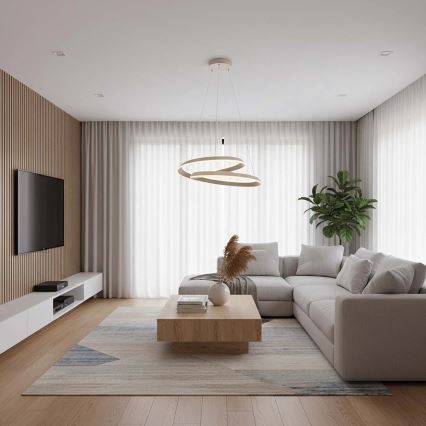 LED luster na lane CASHMERE LED/75W/230V pr. 60 cm biela