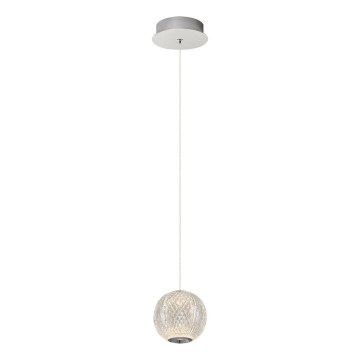 LED Luster na laně CREMONA 1xLED/5W/230V 3000K matný chróm