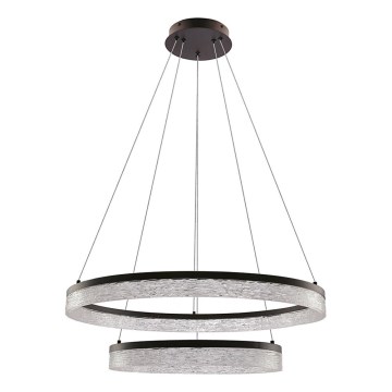 LED luster na lane FROZI LED/38W/230V pr. 60 cm čierny