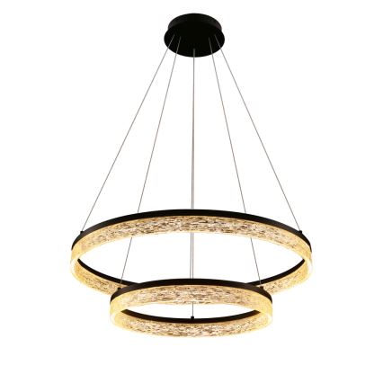 LED luster na lane FROZI LED/38W/230V pr. 60 cm čierny