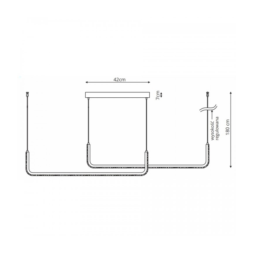 LED luster na lane MALAWI 2xLED/20W/230V 3000/4000/6000K čierna
