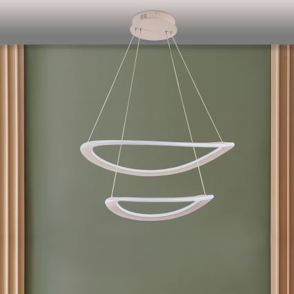 LED luster na lankách CASHMERE LED/75W/230V pr. 59,5 cm biela