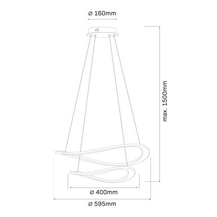 LED luster na lankách CASHMERE LED/75W/230V pr. 59,5 cm biela