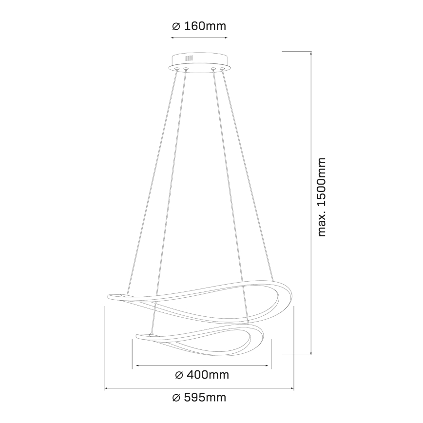LED luster na lankách CASHMERE LED/75W/230V pr. 59,5 cm biela