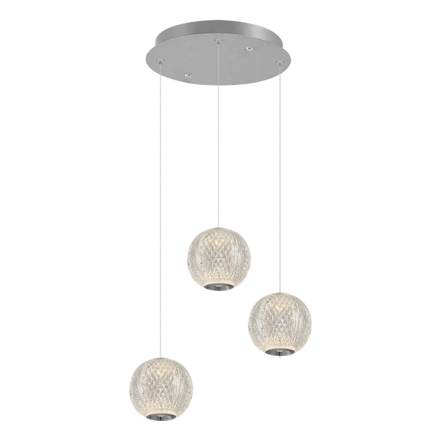 LED luster na lankách CREMONA 3xLED/5W/230V 3000K matný chróm