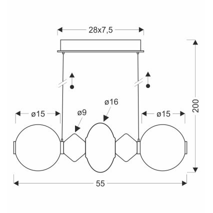 LED luster na lankách FLORES LED/15W/230V zlatá/oranžová/hnedá