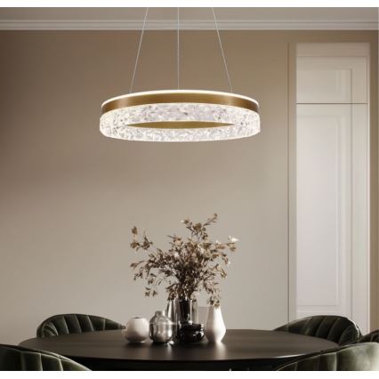 LED Luster na lankách FROZI LED/32W/230V pr. 50 cm zlatá