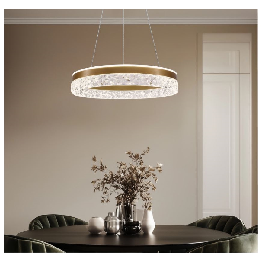LED Luster na lankách FROZI LED/32W/230V pr. 50 cm zlatá