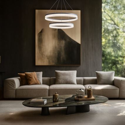 LED luster na lankách GALA LED/54W/230V pr. 60 cm strieborný