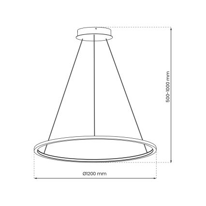 LED luster na lankách SATURNO LED/65W/230V priemer 120 cm IP44 čierny