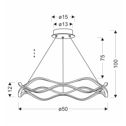 LED luster na lankách VAVE LED/28W/230V ružové zlato