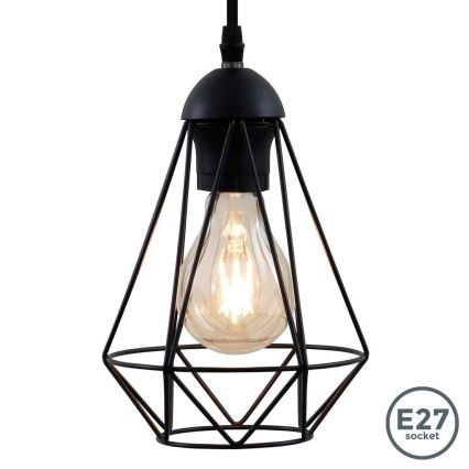 LED luster na lanku 1xE27/6,5W/230V 2500K čierny