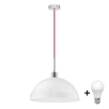 LED luster na lanku 1xE27/60W/230V biela/červená