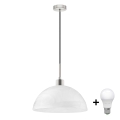 LED luster na lanku 1xE27/60W/230V biela/čierna