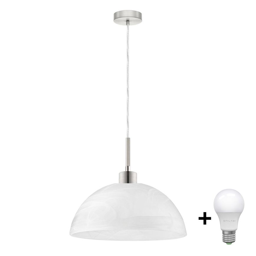 LED Luster na lanku 1xE27/60W/230V biela