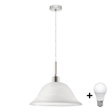 LED Luster na lanku 1xE27/60W/230V biela