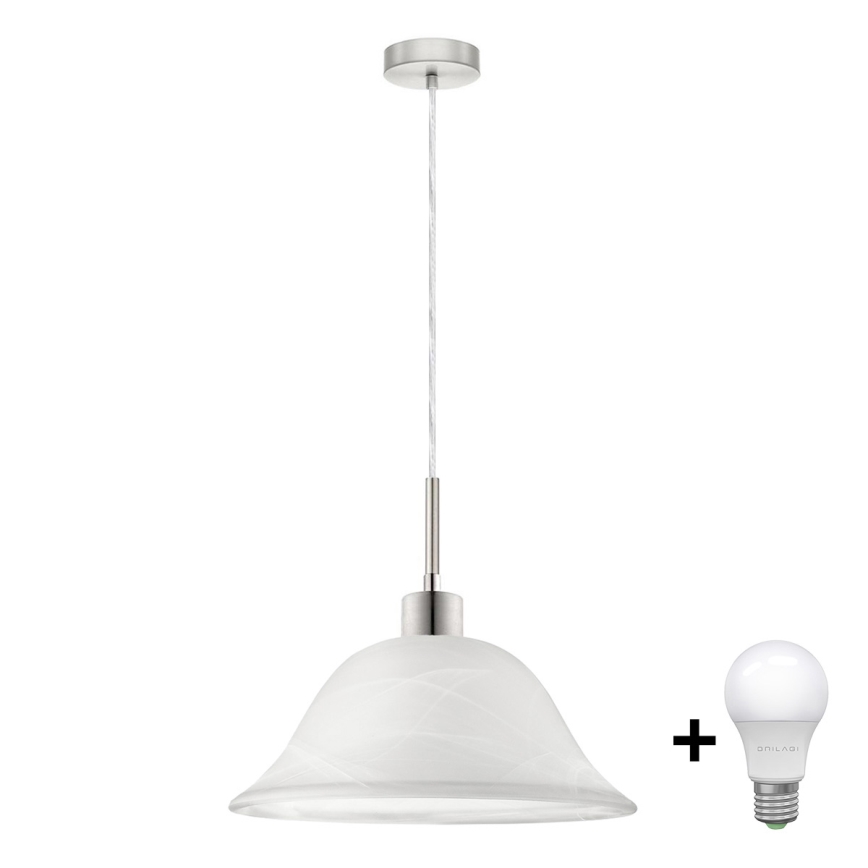 LED Luster na lanku 1xE27/60W/230V biela
