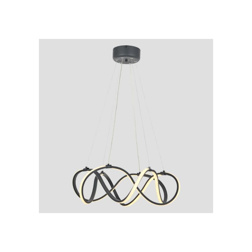 LED Luster na lanku 2xLED/27W/230V 3000/4000/6000K čierna