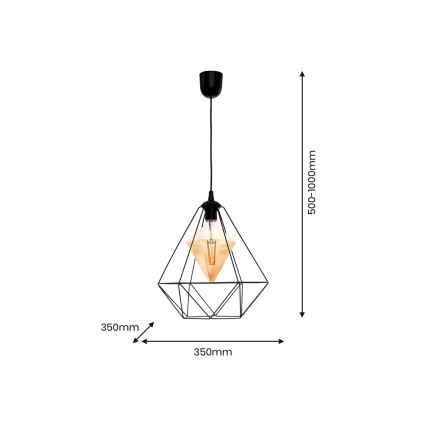 LED Luster na lanku ALAMBRE 1xE27/4W/230V čierna