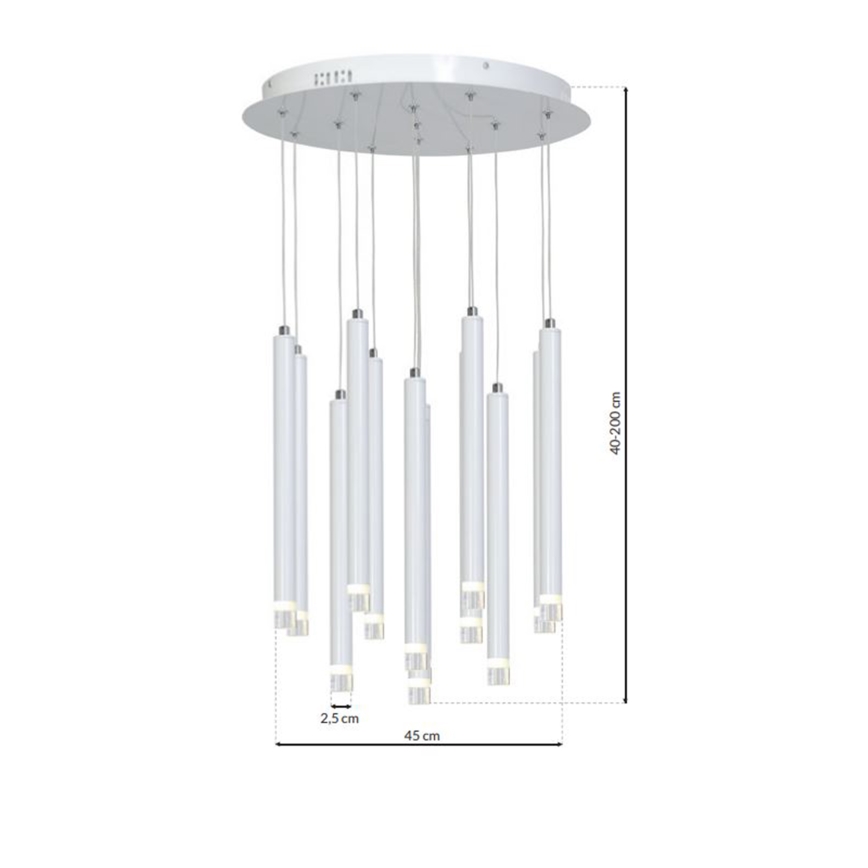 LED Luster na lanku ALBA 12xLED/1W/230V biela