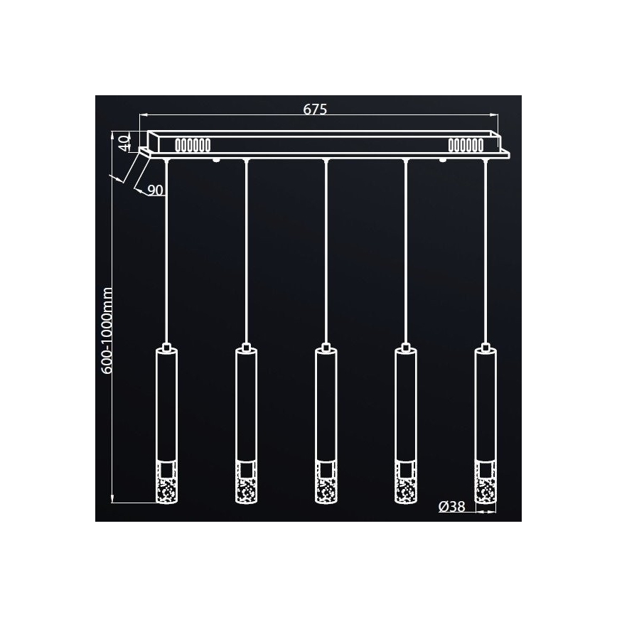 LED Luster na lanku ALBA 5xLED/25W/230V biela