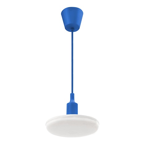 LED Luster na lanku ALBENE ECO 1xE27/24W/230V modrá