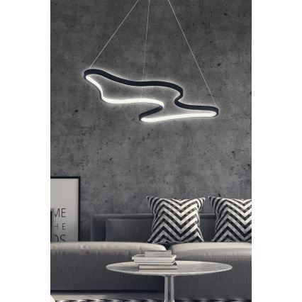 LED luster na lanku ARTISAN LED/36W/230V 6500K čierna