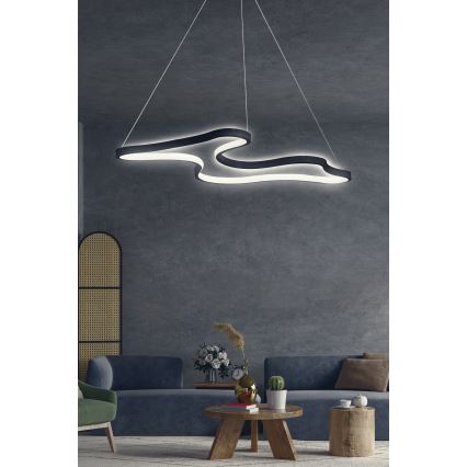 LED luster na lanku ARTISAN LED/36W/230V 6500K čierna
