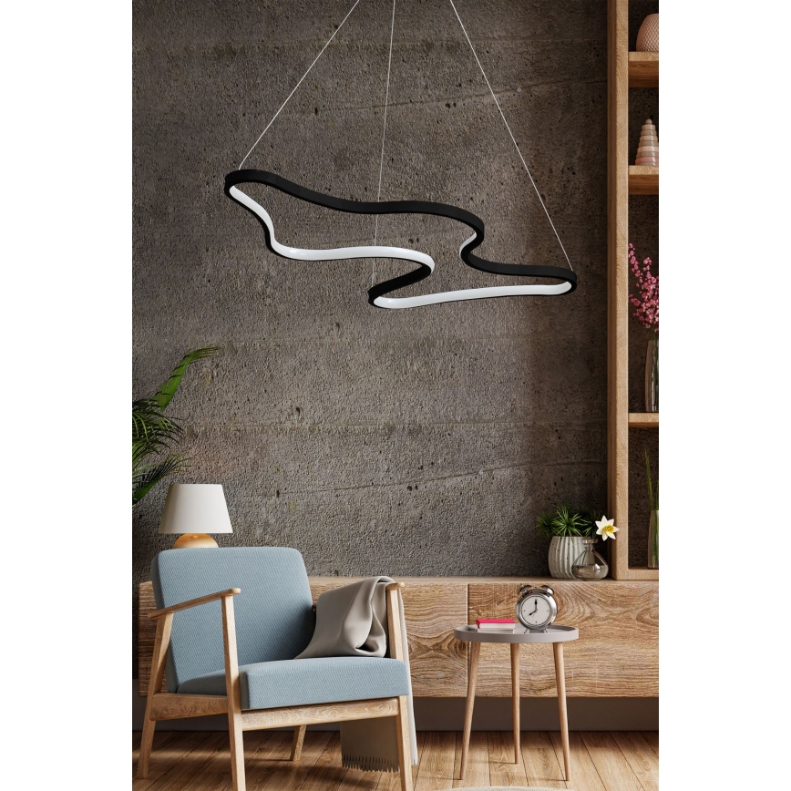 LED luster na lanku ARTISAN LED/36W/230V 6500K čierna