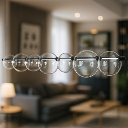 LED luster na lanku ATOLA LED/19W/230V čierna/číra