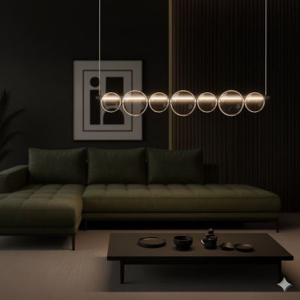 LED luster na lanku ATOLA LED/19W/230V čierna/číra