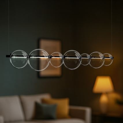 LED luster na lanku ATOLA LED/19W/230V čierna/číra