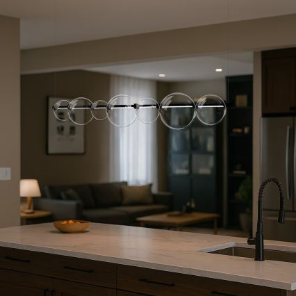 LED luster na lanku ATOLA LED/19W/230V čierna/číra