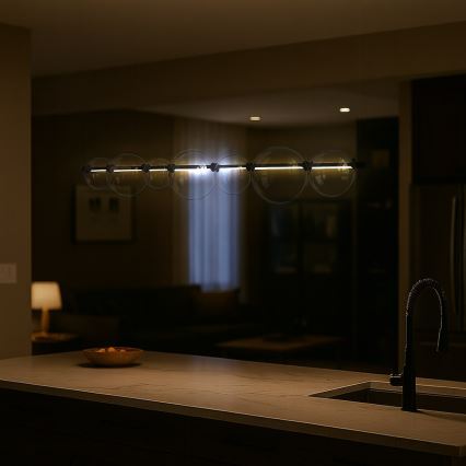 LED luster na lanku ATOLA LED/19W/230V čierna/číra