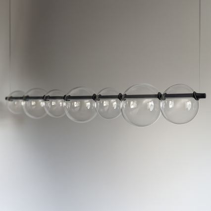 LED luster na lanku ATOLA LED/19W/230V čierna/číra