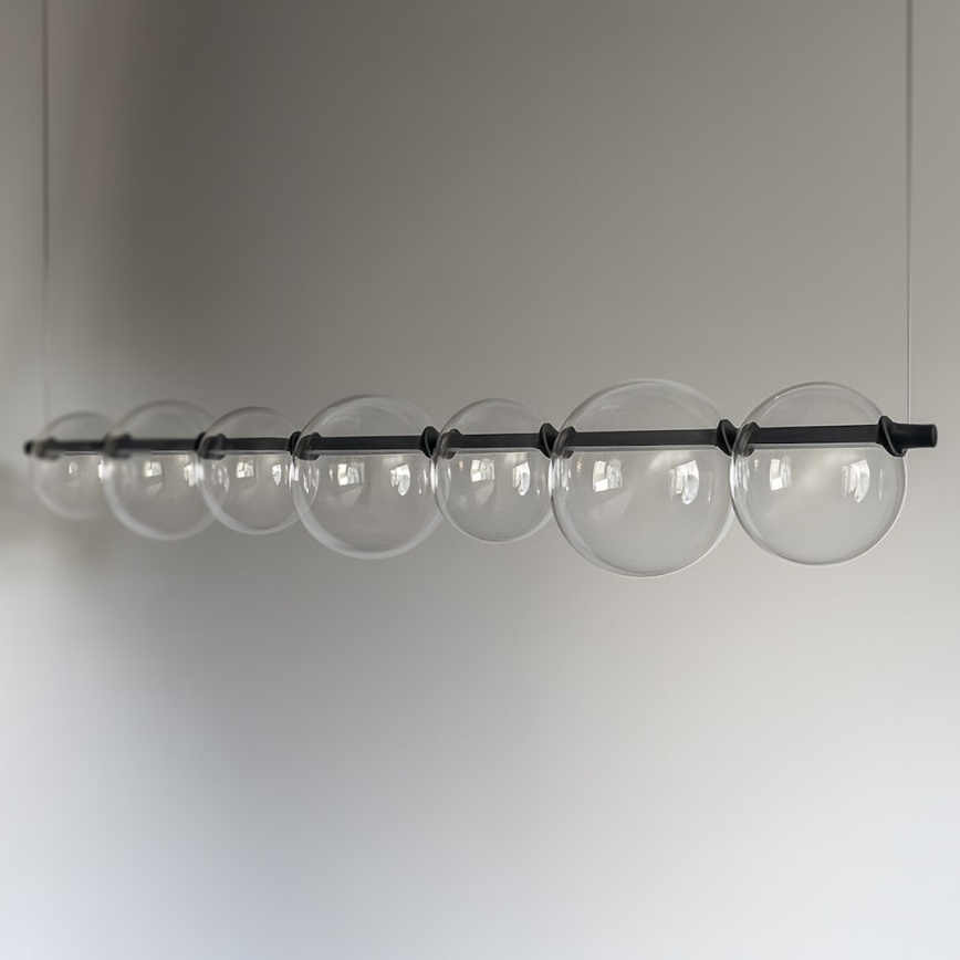 LED luster na lanku ATOLA LED/19W/230V čierna/číra