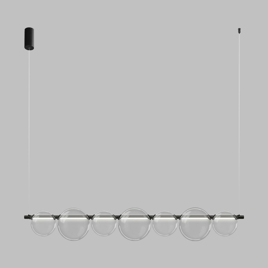 LED luster na lanku ATOLA LED/19W/230V čierna/číra