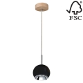 LED Luster na lanku BALL WOOD 1xGU10/5W/230V matný dub – FSC certifikované