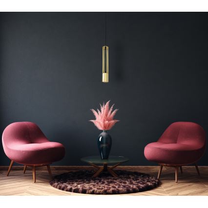 LED Luster na lanku BARS 1xGU10/4,8W/230V zlatá
