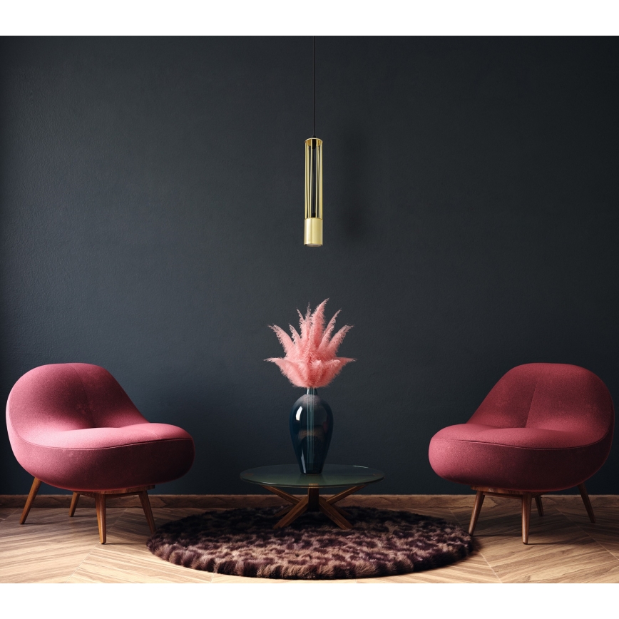 LED Luster na lanku BARS 1xGU10/4,8W/230V zlatá