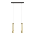LED Luster na lanku BARS 2xGU10/4,8W/230V zlatá/čierna