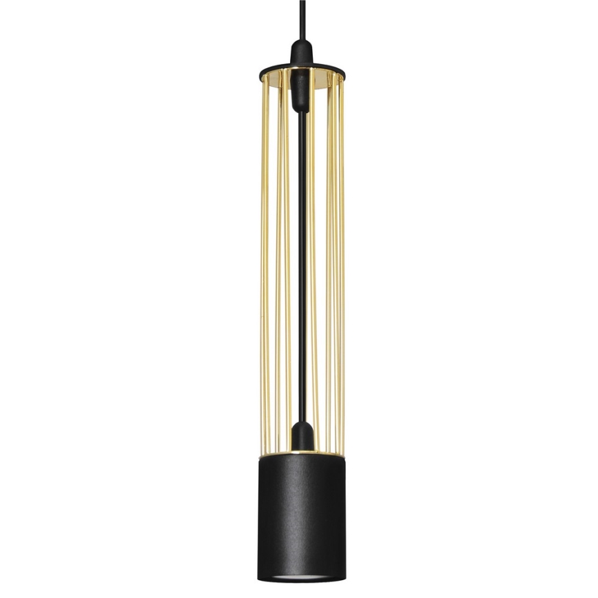 LED Luster na lanku BARS 3xGU10/4,8W/230V zlatá/čierna