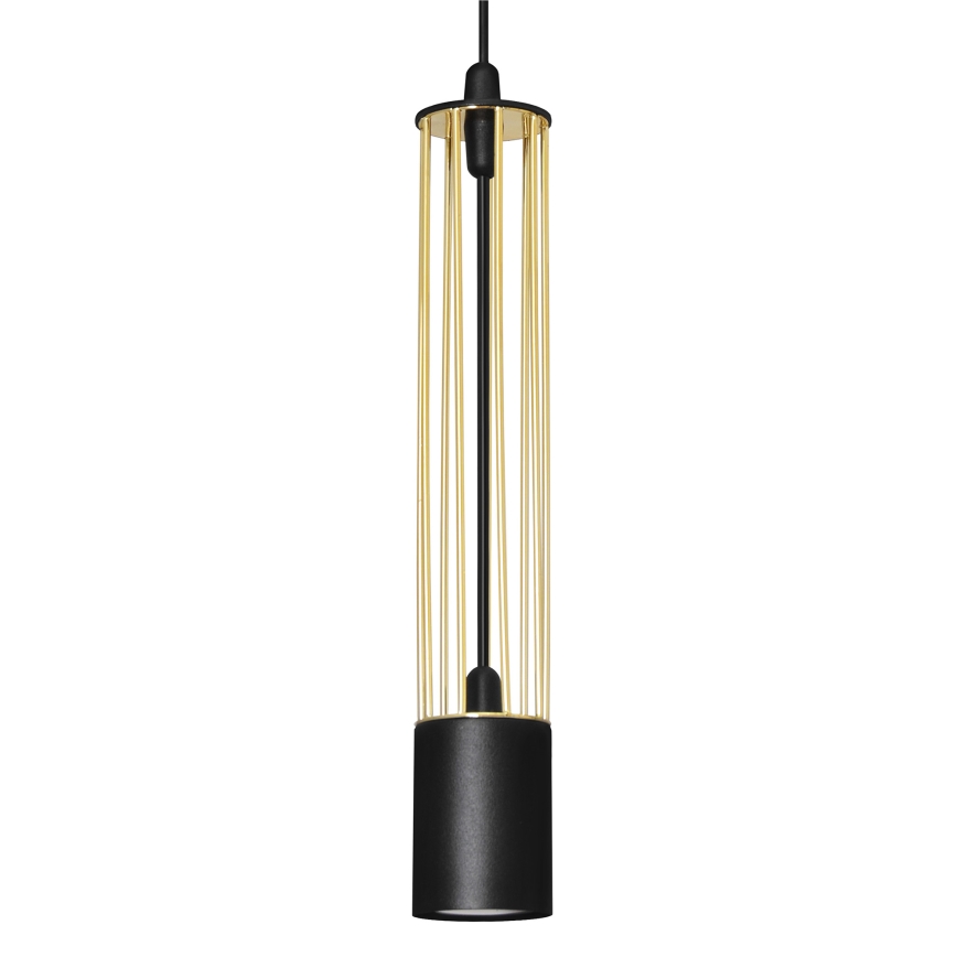 LED Luster na lanku BARS 4xGU10/4,8W/230V čierna/zlatá