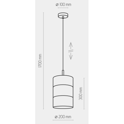 LED luster na lanku BOGART 1xE27/15W/230V biela/zlatá