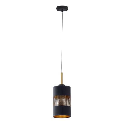 LED luster na lanku BOGART 1xE27/15W/230V čierna/zlatá