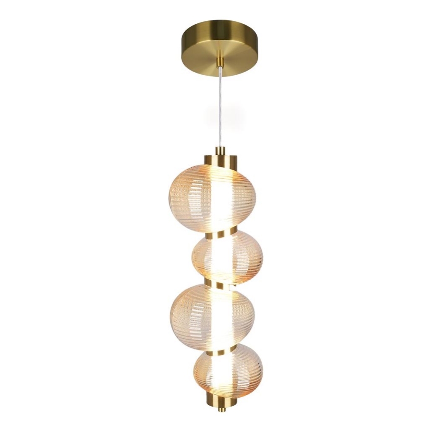 LED Luster na lanku BOLLA LED/17W/230V pr. 16 cm zlatá/dymová